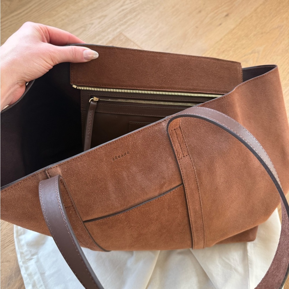 Sezane GABIN BAG Chocolate Suede - Picture 6 of 8
